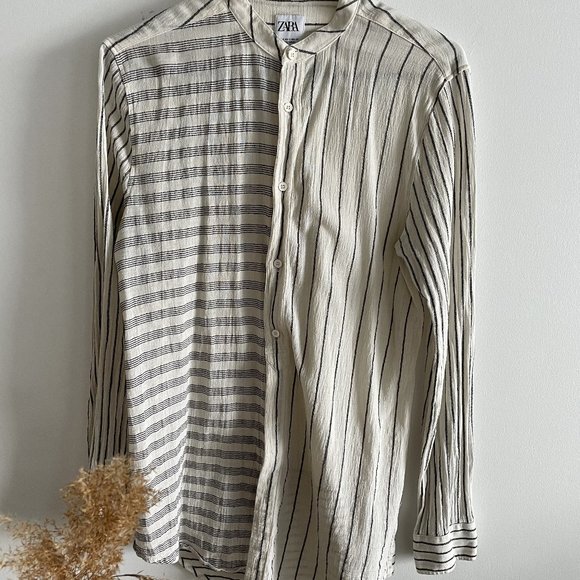 Linen feel oversized shirt- Zara - Picture 1 of 4